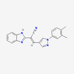 (2E)-2-(1H-benzimidazol-2-yl)-3-[1-(3,4-dimethylphenyl)-1H-pyrazol-4-yl]prop-2-enenitrile