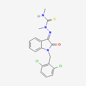 molecular formula C18H16Cl2N4OS B11522611 (2E)-2-[1-(2,6-dichlorobenzyl)-2-oxo-1,2-dihydro-3H-indol-3-ylidene]-N,1-dimethylhydrazinecarbothioamide 