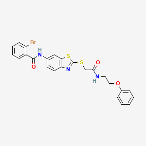 2-bromo-N-[2-({2-oxo-2-[(2-phenoxyethyl)amino]ethyl}sulfanyl)-1,3-benzothiazol-6-yl]benzamide