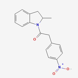 molecular formula C17H16N2O3 B11522674 1-(2-methyl-2,3-dihydro-1H-indol-1-yl)-2-(4-nitrophenyl)ethanone 