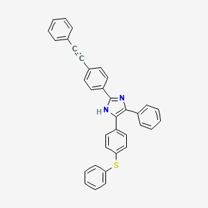 molecular formula C35H24N2S B11522687 5-phenyl-2-[4-(phenylethynyl)phenyl]-4-[4-(phenylsulfanyl)phenyl]-1H-imidazole 