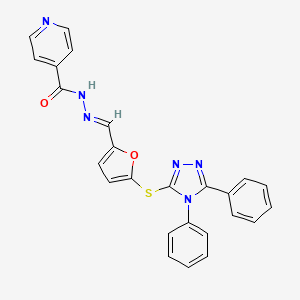 N'-[(E)-{5-[(4,5-diphenyl-4H-1,2,4-triazol-3-yl)sulfanyl]furan-2-yl}methylidene]pyridine-4-carbohydrazide