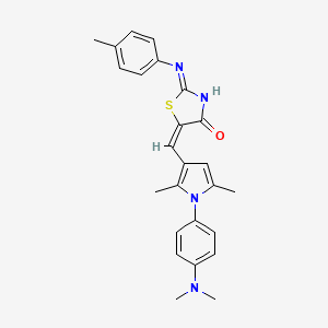 5-({1-[4-(dimethylamino)phenyl]-2,5-dimethyl-1H-pyrrol-3-yl}methylene)-2-[(4-methylphenyl)imino]-1,3-thiazolidin-4-one