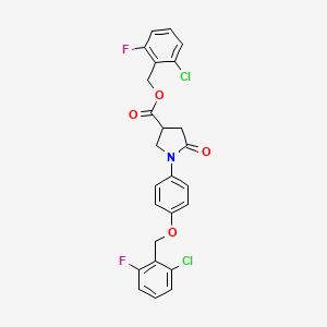 molecular formula C25H19Cl2F2NO4 B11522710 (2-Chloro-6-fluorophenyl)methyl 1-{4-[(2-chloro-6-fluorophenyl)methoxy]phenyl}-5-oxopyrrolidine-3-carboxylate 