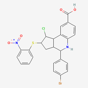 4-(4-bromophenyl)-1-chloro-2-[(2-nitrophenyl)sulfanyl]-2,3,3a,4,5,9b-hexahydro-1H-cyclopenta[c]quinoline-8-carboxylic acid