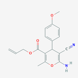 molecular formula C18H18N2O4 B11522716 prop-2-en-1-yl 6-amino-5-cyano-4-(4-methoxyphenyl)-2-methyl-4H-pyran-3-carboxylate 