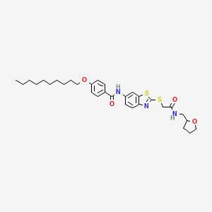 4-(decyloxy)-N-[2-({2-oxo-2-[(tetrahydrofuran-2-ylmethyl)amino]ethyl}sulfanyl)-1,3-benzothiazol-6-yl]benzamide