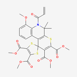 Tetramethyl 6'-acryloyl-7'-methoxy-5',5'-dimethyl-5',6'-dihydrospiro[1,3-dithiole-2,1'-thiopyrano[2,3-c]quinoline]-2',3',4,5-tetracarboxylate