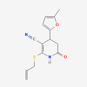 4-(5-Methylfuran-2-yl)-6-oxo-2-(prop-2-en-1-ylsulfanyl)-1,4,5,6-tetrahydropyridine-3-carbonitrile