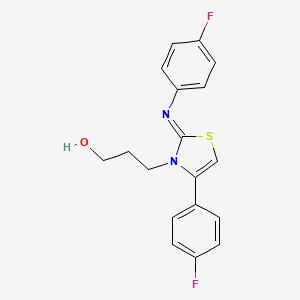 3-[(2Z)-4-(4-fluorophenyl)-2-[(4-fluorophenyl)imino]-1,3-thiazol-3(2H)-yl]propan-1-ol