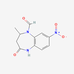 2-methyl-8-nitro-4-oxo-2,3,4,5-tetrahydro-1H-1,5-benzodiazepine-1-carbaldehyde