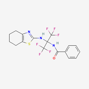 molecular formula C17H15F6N3OS B11522793 N-[1,1,1,3,3,3-hexafluoro-2-(4,5,6,7-tetrahydro-1,3-benzothiazol-2-ylamino)propan-2-yl]benzamide 