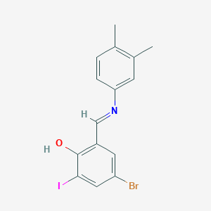 4-Bromo-2-[(E)-[(3,4-dimethylphenyl)imino]methyl]-6-iodophenol