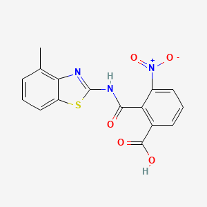 molecular formula C16H11N3O5S B11522828 2-[(4-Methyl-1,3-benzothiazol-2-yl)carbamoyl]-3-nitrobenzoic acid 