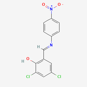 2,4-Dichloro-6-[(E)-[(4-nitrophenyl)imino]methyl]phenol