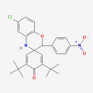 3',5'-DI-Tert-butyl-6-chloro-2-(4-nitrophenyl)-2,4-dihydrospiro[1,4-benzoxazine-3,1'-cyclohexane]-2',5'-dien-4'-one