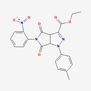 Ethyl 1-(4-methylphenyl)-5-(2-nitrophenyl)-4,6-dioxo-1,3a,4,5,6,6a-hexahydropyrrolo[3,4-c]pyrazole-3-carboxylate