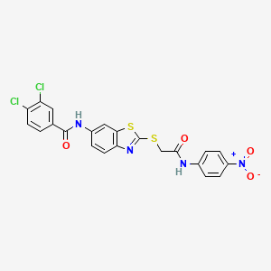 3,4-dichloro-N-[2-({2-[(4-nitrophenyl)amino]-2-oxoethyl}sulfanyl)-1,3-benzothiazol-6-yl]benzamide