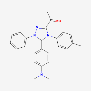 1-{5-[4-(dimethylamino)phenyl]-4-(4-methylphenyl)-1-phenyl-4,5-dihydro-1H-1,2,4-triazol-3-yl}ethanone