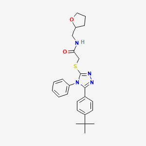 2-{[5-(4-tert-butylphenyl)-4-phenyl-4H-1,2,4-triazol-3-yl]sulfanyl}-N-(tetrahydrofuran-2-ylmethyl)acetamide