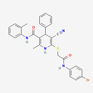 6-({2-[(4-bromophenyl)amino]-2-oxoethyl}sulfanyl)-5-cyano-2-methyl-N-(2-methylphenyl)-4-phenyl-1,4-dihydropyridine-3-carboxamide