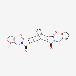 molecular formula C24H20N2O6 B11522903 5,12-bis(furan-2-ylmethyl)-5,12-diazapentacyclo[7.5.2.02,8.03,7.010,14]hexadec-15-ene-4,6,11,13-tetrone 