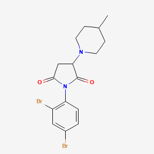 molecular formula C16H18Br2N2O2 B11522919 1-(2,4-Dibromophenyl)-3-(4-methylpiperidin-1-yl)pyrrolidine-2,5-dione 