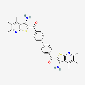 molecular formula C34H30N4O2S2 B11522953 Biphenyl-4,4'-diylbis[(3-amino-4,5,6-trimethylthieno[2,3-b]pyridin-2-yl)methanone] 