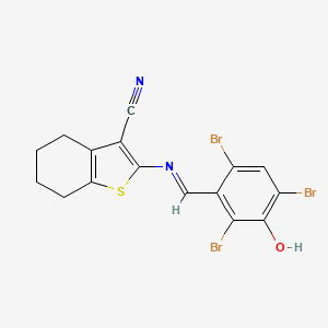 2-{[(E)-(2,4,6-tribromo-3-hydroxyphenyl)methylidene]amino}-4,5,6,7-tetrahydro-1-benzothiophene-3-carbonitrile