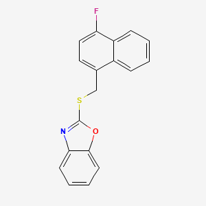 molecular formula C18H12FNOS B11522970 2-[(4-Fluoronaphthyl)methylthio]benzoxazole 