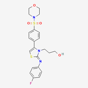 3-[(2Z)-2-[(4-fluorophenyl)imino]-4-[4-(morpholin-4-ylsulfonyl)phenyl]-1,3-thiazol-3(2H)-yl]propan-1-ol