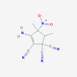 molecular formula C10H9N5O2 B11522991 3-Amino-4,5-dimethyl-4-nitrocyclopent-2-ene-1,1,2-tricarbonitrile 