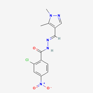 2-Chloro-N'-[(E)-(1,5-dimethyl-1H-pyrazol-4-yl)methylidene]-4-nitrobenzohydrazide