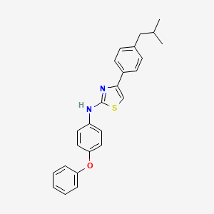 molecular formula C25H24N2OS B11523004 4-[4-(2-methylpropyl)phenyl]-N-(4-phenoxyphenyl)-1,3-thiazol-2-amine 