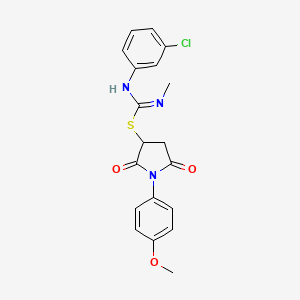 1-(4-methoxyphenyl)-2,5-dioxopyrrolidin-3-yl N'-(3-chlorophenyl)-N-methylcarbamimidothioate