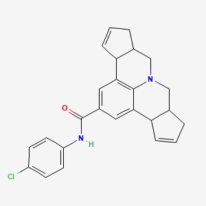 molecular formula C25H23ClN2O B11523024 N-(4-chlorophenyl)-3b,6,6a,7,9,9a,10,12a-octahydrocyclopenta[c]cyclopenta[4,5]pyrido[3,2,1-ij]quinoline-2-carboxamide 