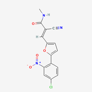 molecular formula C15H10ClN3O4 B11523035 (2E)-3-[5-(4-chloro-2-nitrophenyl)furan-2-yl]-2-cyano-N-methylprop-2-enamide 