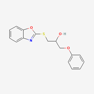 molecular formula C16H15NO3S B11523037 1-(1,3-Benzoxazol-2-ylsulfanyl)-3-phenoxypropan-2-ol 