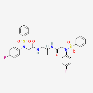 N,N'-propane-1,2-diylbis{2-[(4-fluorophenyl)(phenylsulfonyl)amino]acetamide} (non-preferred name)