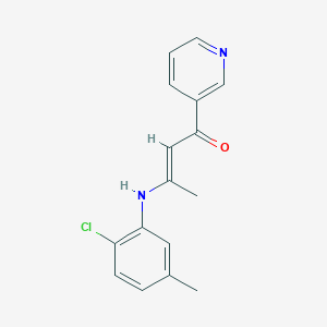 molecular formula C16H15ClN2O B11523066 (E)-3-(2-chloro-5-methylanilino)-1-(3-pyridyl)-2-buten-1-one 