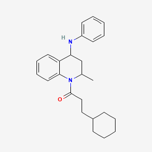 molecular formula C25H32N2O B11523099 3-cyclohexyl-1-[2-methyl-4-(phenylamino)-3,4-dihydroquinolin-1(2H)-yl]propan-1-one 