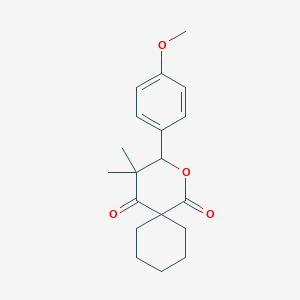 molecular formula C19H24O4 B11523109 3-(4-Methoxyphenyl)-4,4-dimethyl-2-oxaspiro[5.5]undecane-1,5-dione 