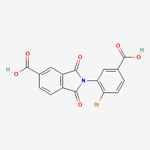 molecular formula C16H8BrNO6 B11523115 2-(2-Bromo-5-carboxyphenyl)-1,3-dioxoisoindoline-5-carboxylic acid 