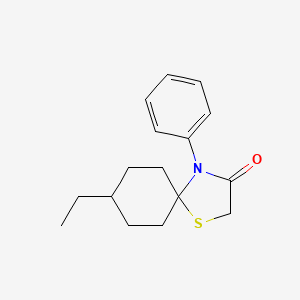 molecular formula C16H21NOS B11523117 8-Ethyl-4-phenyl-1-thia-4-azaspiro[4.5]decan-3-one 