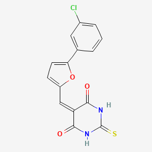 5-{[5-(3-chlorophenyl)furan-2-yl]methylidene}-2-thioxodihydropyrimidine-4,6(1H,5H)-dione