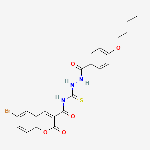 molecular formula C22H20BrN3O5S B11523187 6-bromo-N-({2-[(4-butoxyphenyl)carbonyl]hydrazinyl}carbonothioyl)-2-oxo-2H-chromene-3-carboxamide 