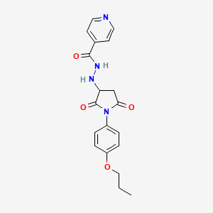 N'-[2,5-dioxo-1-(4-propoxyphenyl)pyrrolidin-3-yl]pyridine-4-carbohydrazide