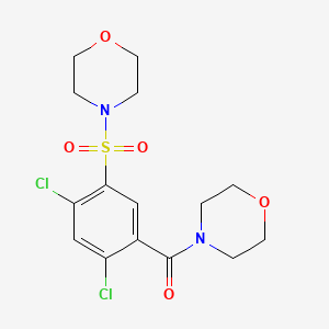 molecular formula C15H18Cl2N2O5S B11523245 [2,4-Dichloro-5-(morpholin-4-ylsulfonyl)phenyl](morpholin-4-yl)methanone 