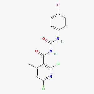 2,6-dichloro-N-[(4-fluorophenyl)carbamoyl]-4-methylpyridine-3-carboxamide