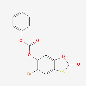 molecular formula C14H7BrO5S B11523269 5-Bromo-2-oxo-1,3-benzoxathiol-6-yl phenyl carbonate 